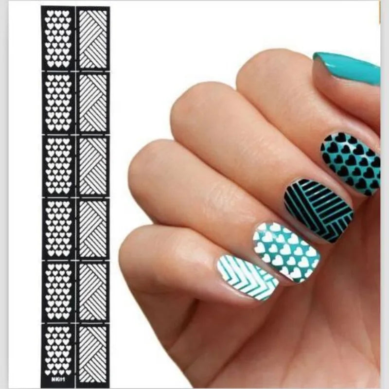 French Manicure Nail Art Stencil Template | 3D Spray Guide Nail Art Stencil QXL
