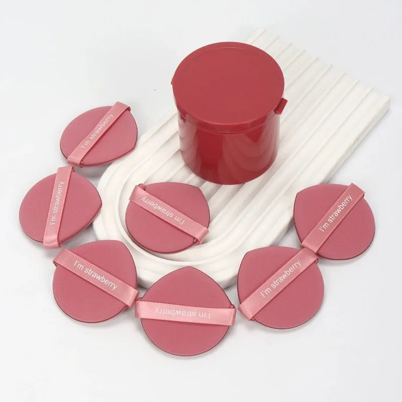 7-Piece Strawberry Makeup Puff Set | Double-Sided Sponge Makeup Sponge Puff QXL