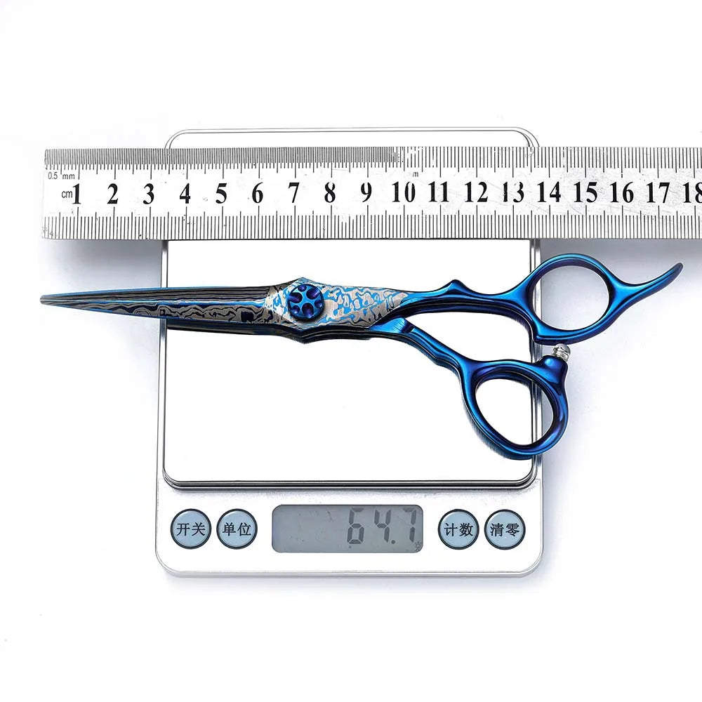 6-Inch Blue Barber Shears | Thinning & Trimming Scissors Kit Barber Shears Kit QXL