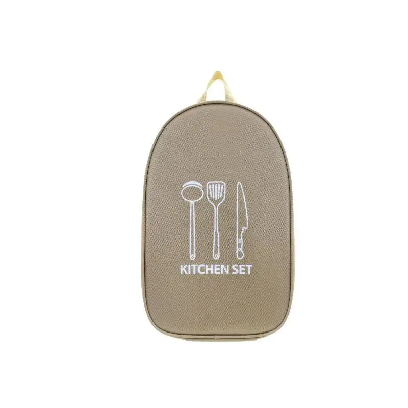Portable Outdoor Cooking Utensil Storage Bag | BBQ & Camping Outdoor Utensil Bag QXL Khaki