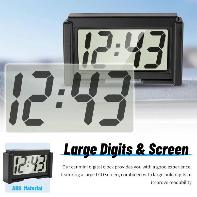 Mini LCD Digital Car Dashboard Clock | Time & Date Display Car Dashboard Clock QXL
