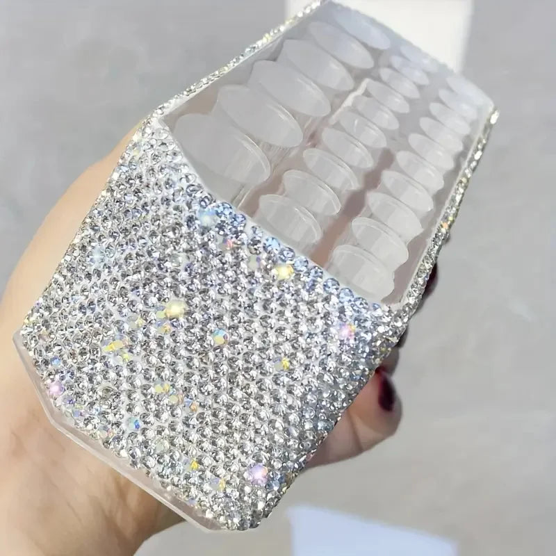 26-Hole Rhinestone Acrylic Makeup Brush Organizer & Holder Makeup Brush Organizer QXL