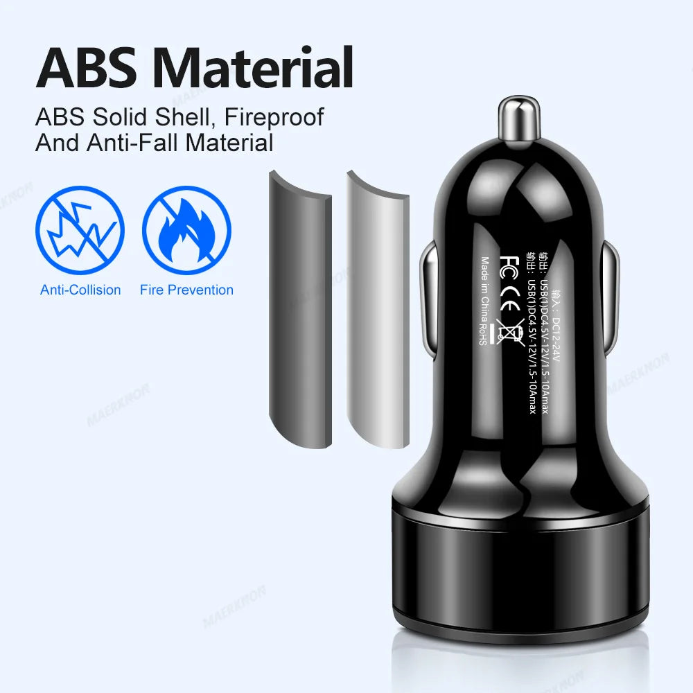 Dual USB Car Charger 3.1A Fast Charging & Digital Display USB Car Charger QXL