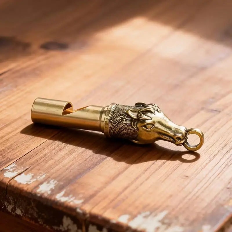 Brass Horse Whistle | High-Pitch Emergency Signal Outdoor Emergency Signal Whistle QXL