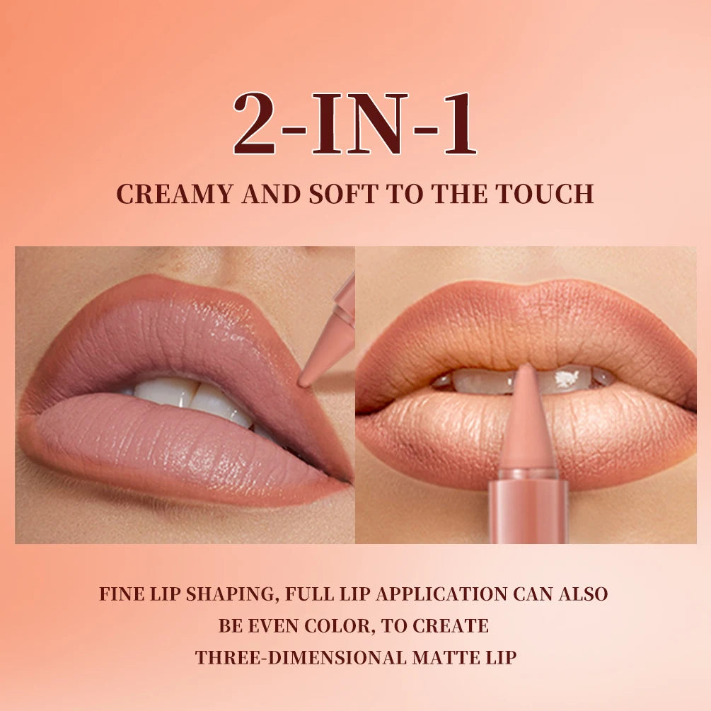 QIBEST Matte Nude Lip Liner | Waterproof Long-Lasting Lip Stain Matte Lip Liner QXL