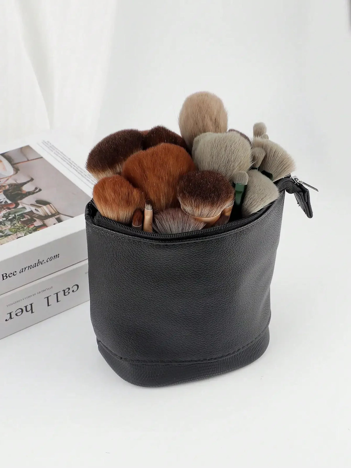 Foldable Standing Makeup Brush Bag – Holds 100 Brushes Makeup Brush Bag QXL