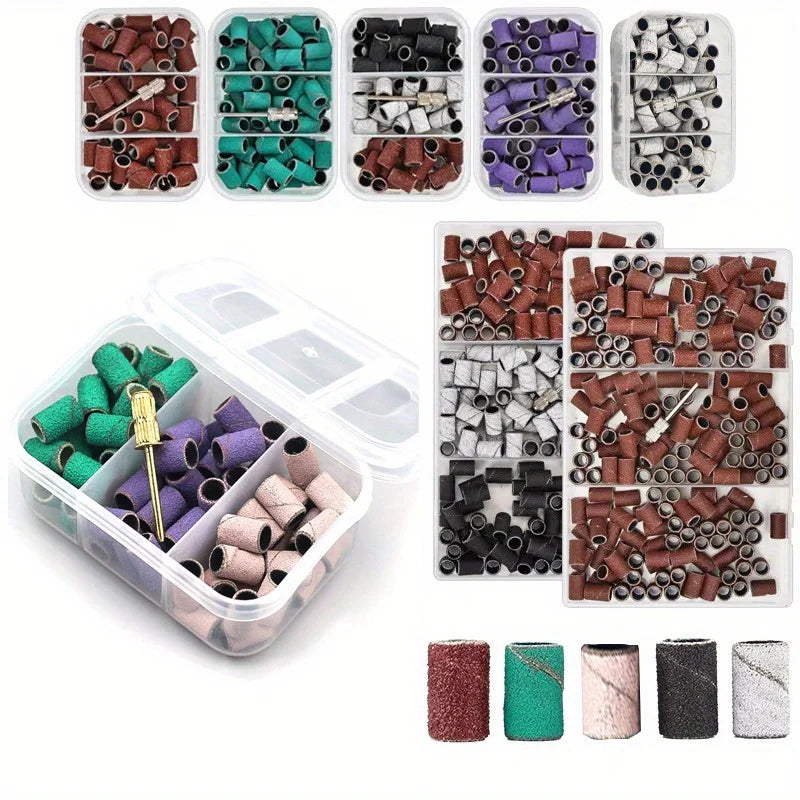 FUMOSIK 75/210pc Nail Drill Sanding Bands & Pedicure Caps Nail Drill Accessories QXL