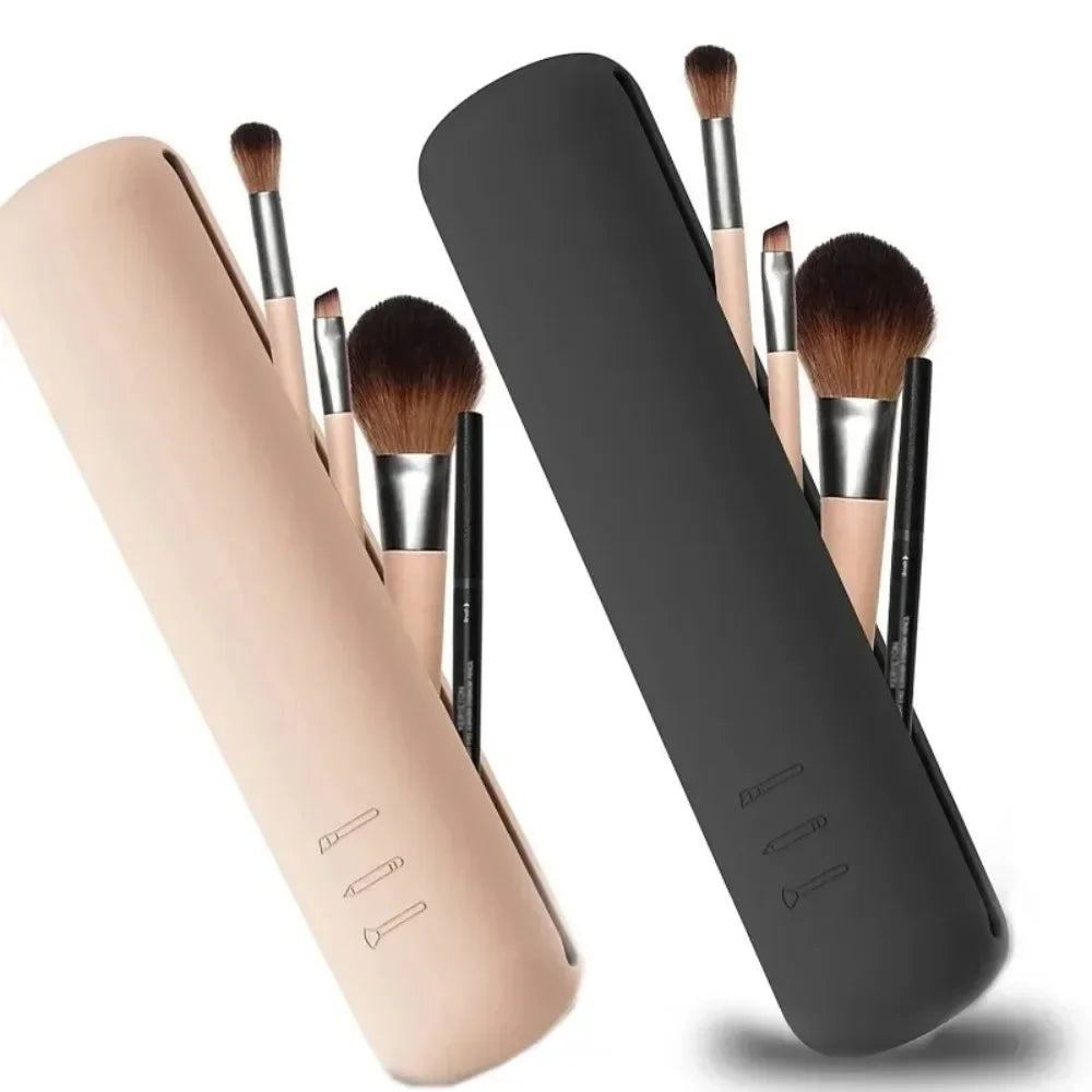 Silicone Travel Makeup Brush Holder & Waterproof Cosmetic Bag Makeup Brush Holder QXL
