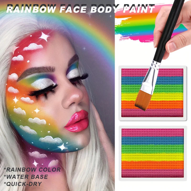 Rainbow Split Cake Face & Body Paint Set | CPNP Certified Face & Body Paint QXL