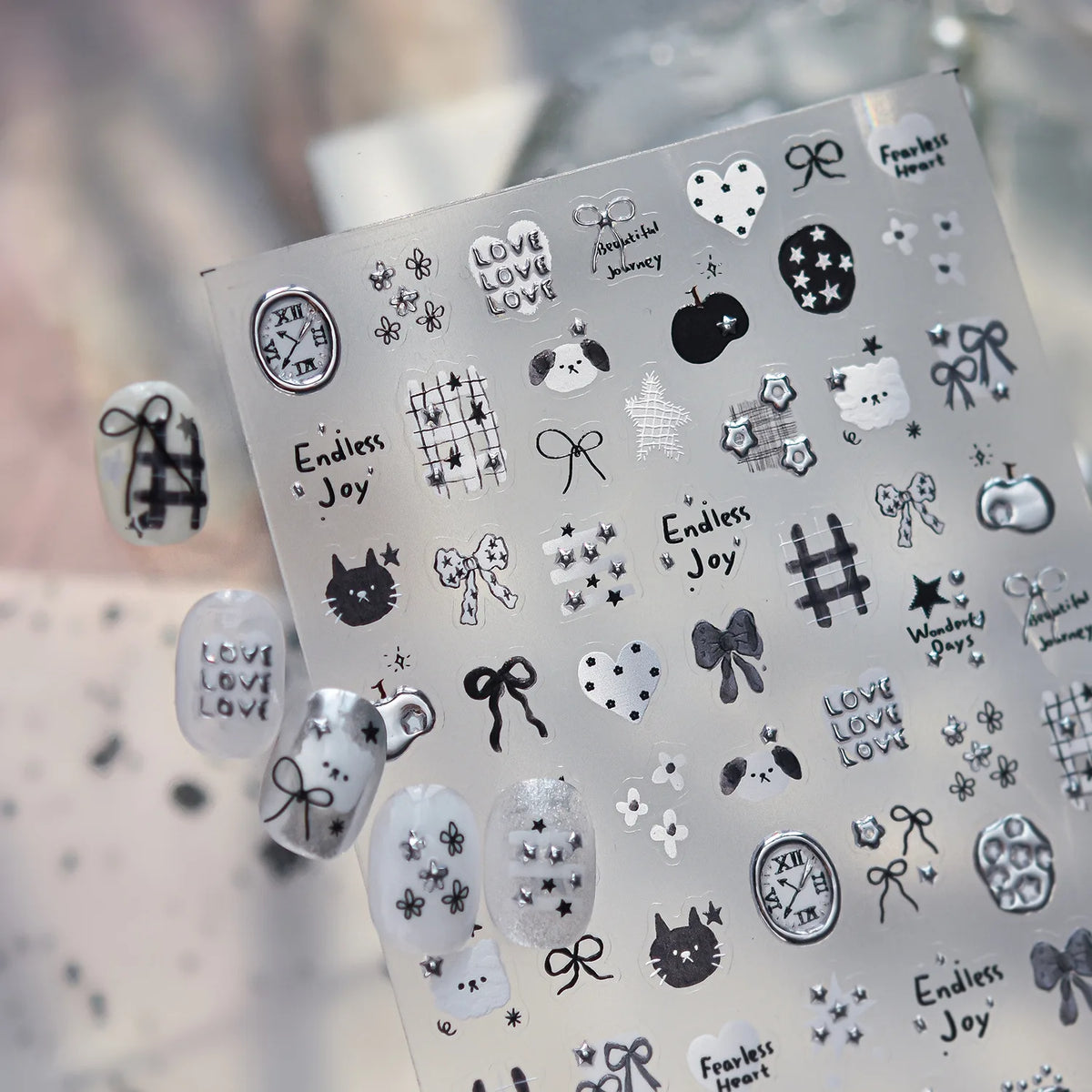 5D Nail Art Stickers – Bunny, Bow, Star & Plaid Decals Nail Art Stickers QXL