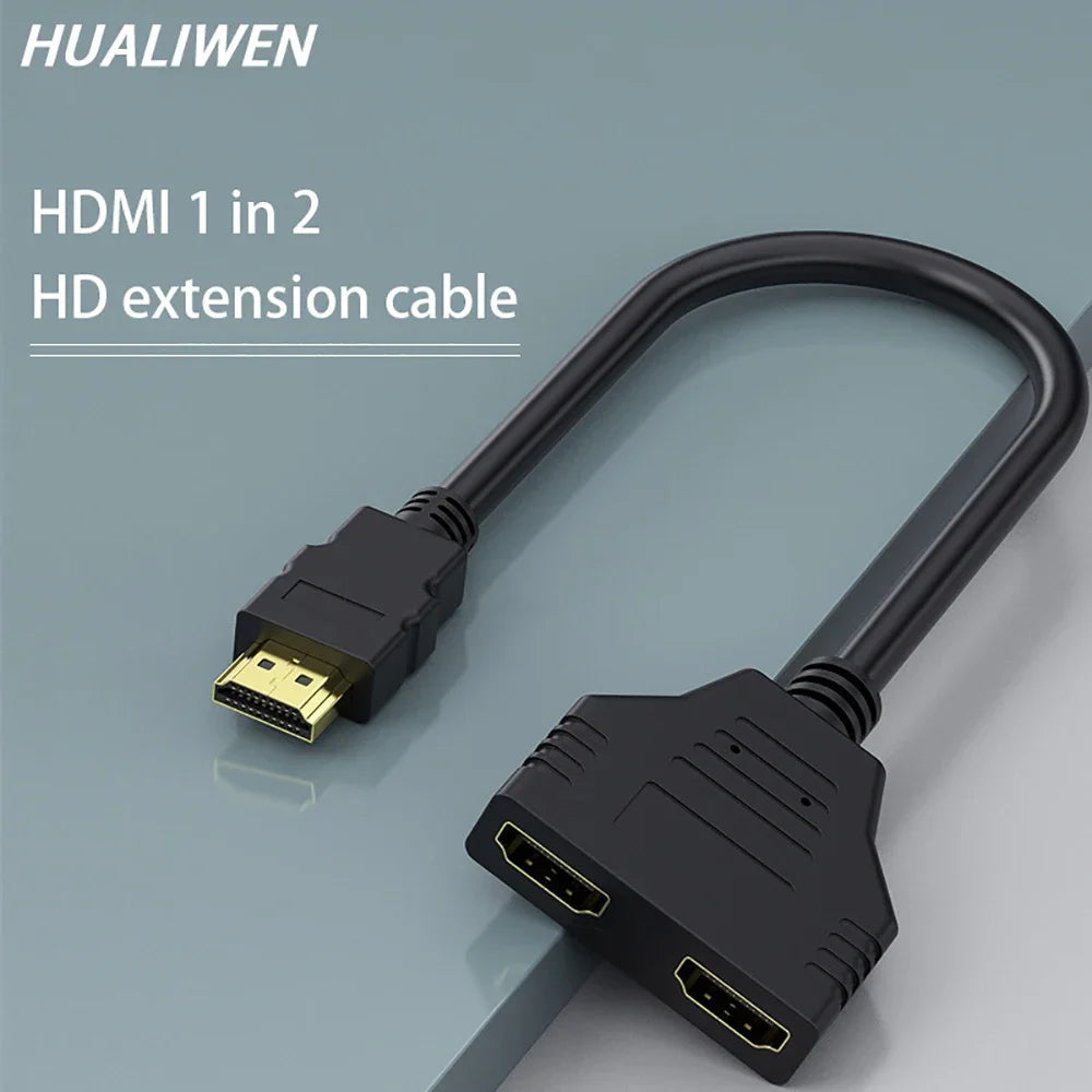 HDMI Splitter Cable 1 Male to 2 Female 30cm | 4K 3D ARC HDMI Splitter Cable QXL