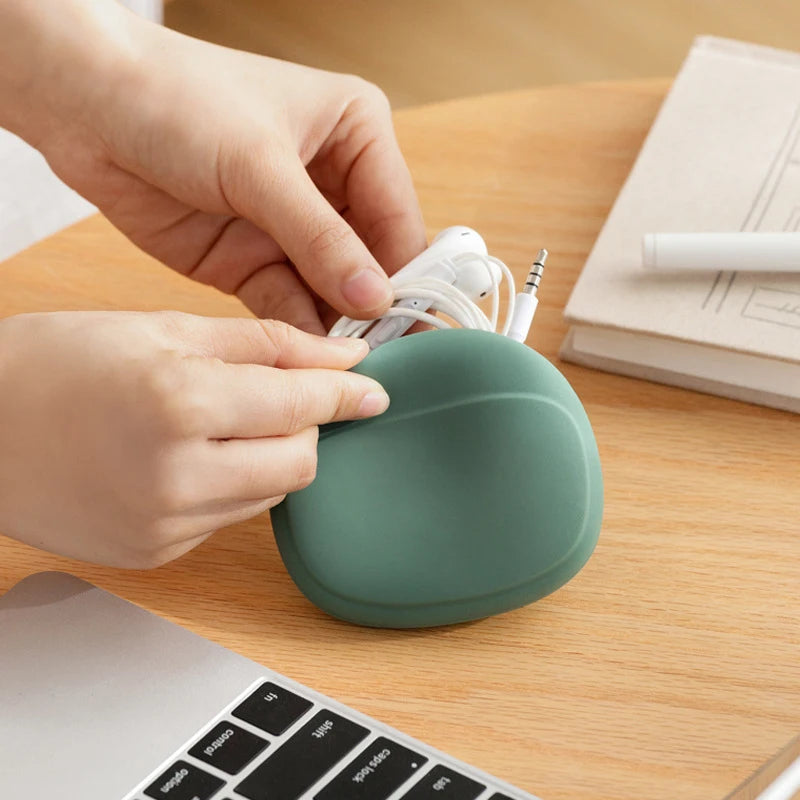Silicone Earphone & Cable Organizer Case | Travel Storage Box Silicone Storage Case QXL