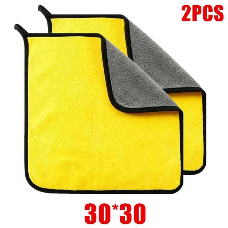 Microfiber Car Drying Towels 1/2/6-Pack | Double Layer Cloth Car Cleaning Towels QXL 30x30 2pc