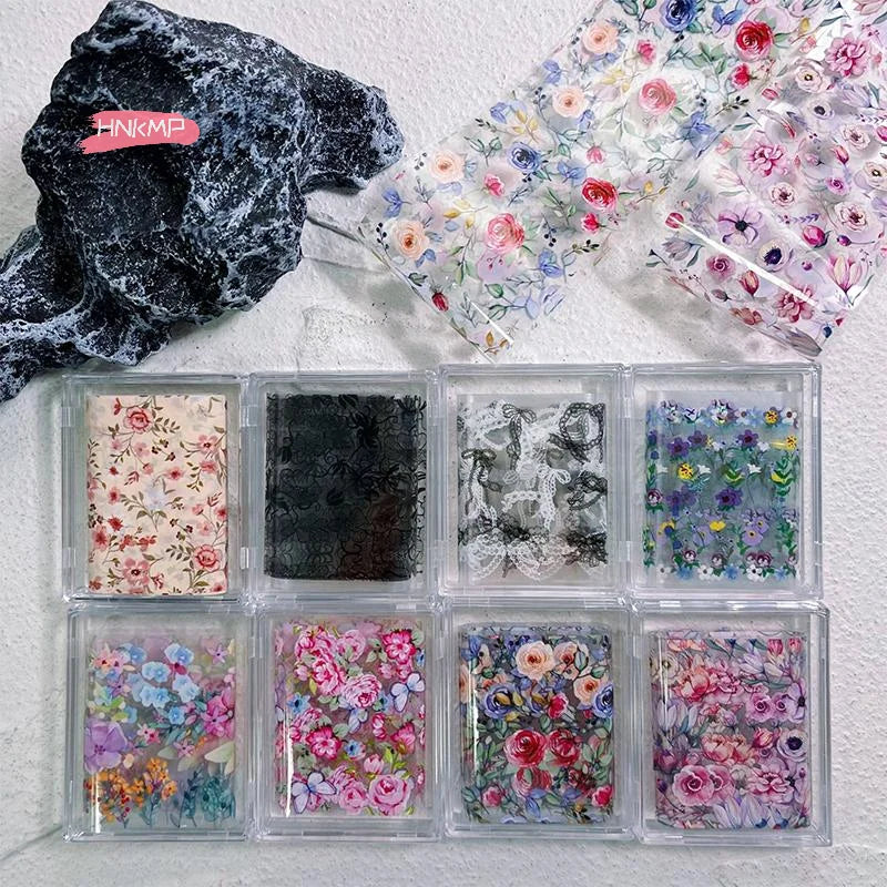 Floral Nail Transfer Stickers – Rose & Tulip DIY Nail Wraps Nail Transfer Stickers QXL