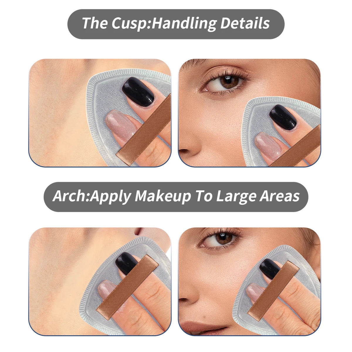 MAANGE 6-Pc Foundation Brush & Air Cushion Puff Set | Travel Makeup Brush Set QXL