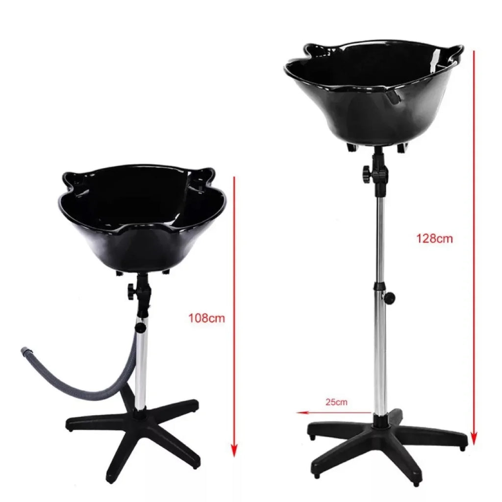 Portable Shampoo Bowl Salon Sink – Adjustable Height & Drain