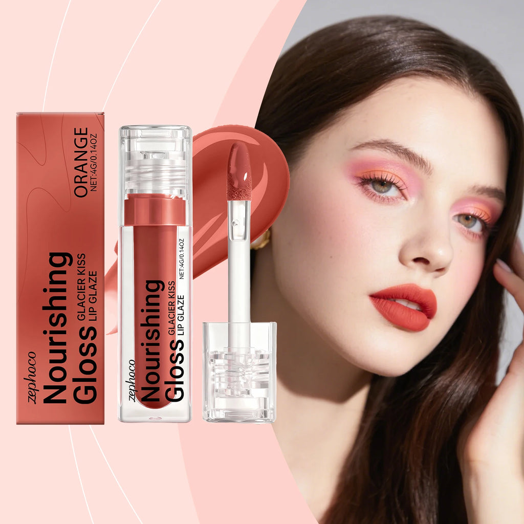Zephoco Orange-Red Lip Gloss | Moisturizing & Plumping Lip Gloss QXL red