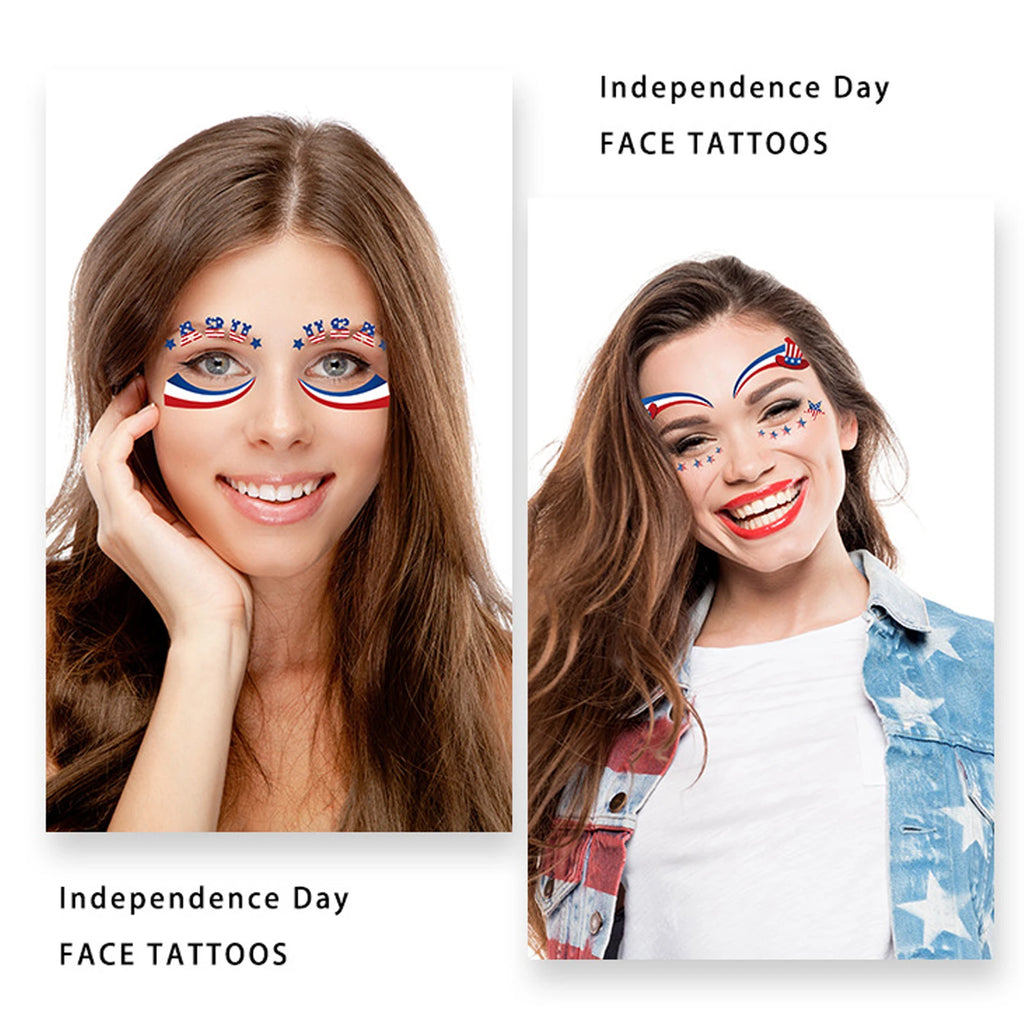 4th of July Waterproof Temporary Tattoo Stickers | USA Flag Temporary Tattoo Stickers QXL