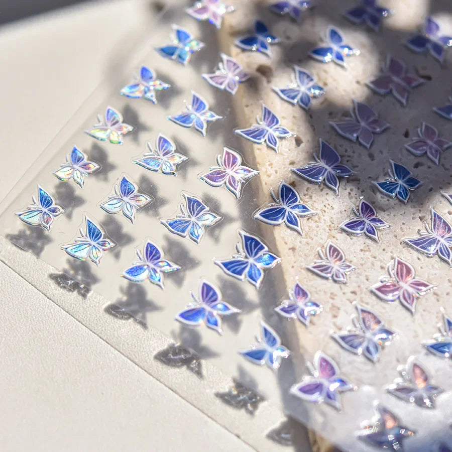 5D Nail Art Stickers – Purple Butterfly & Glitter Decals Nail Art Stickers QXL to4175