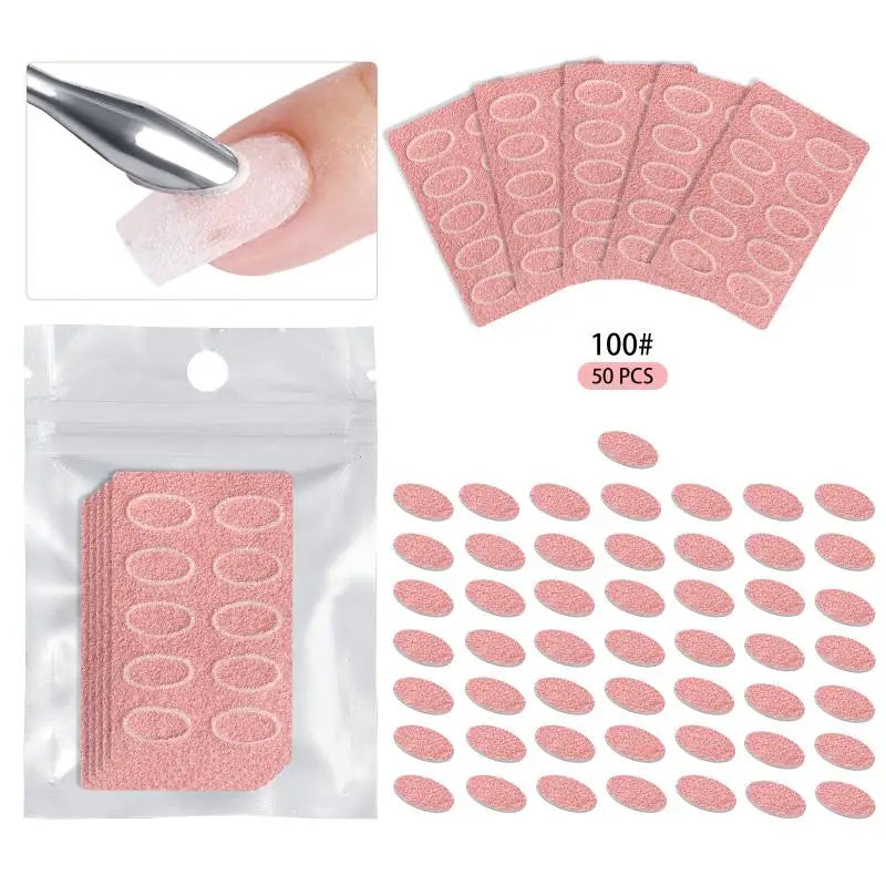 Nail Cuticle Pusher & Sandpaper File Set 100/180/240 Grit Nail File Set QXL A4