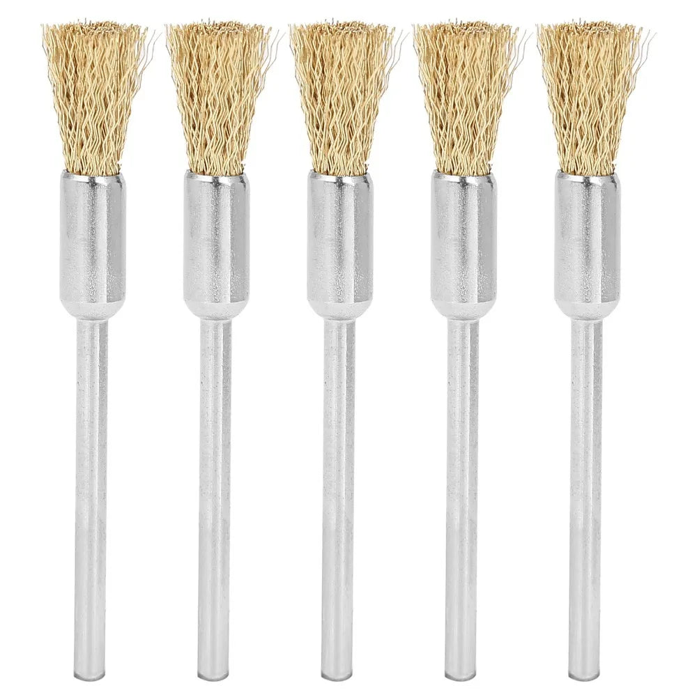 5-Pack Brass Wire Nail Drill Bit Cleaning Brushes | Mini Nail Drill Cleaner QXL Light Grey