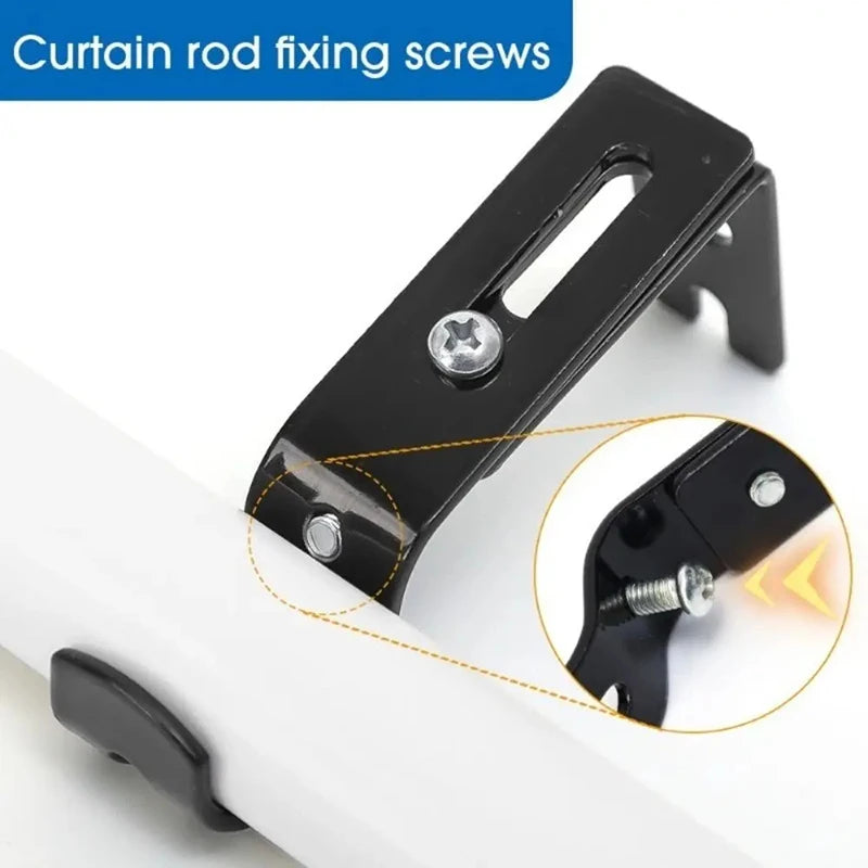 2-Pack Adjustable Wall-Mount Curtain Rod Brackets – Iron Curtain Rod Bracket QXL