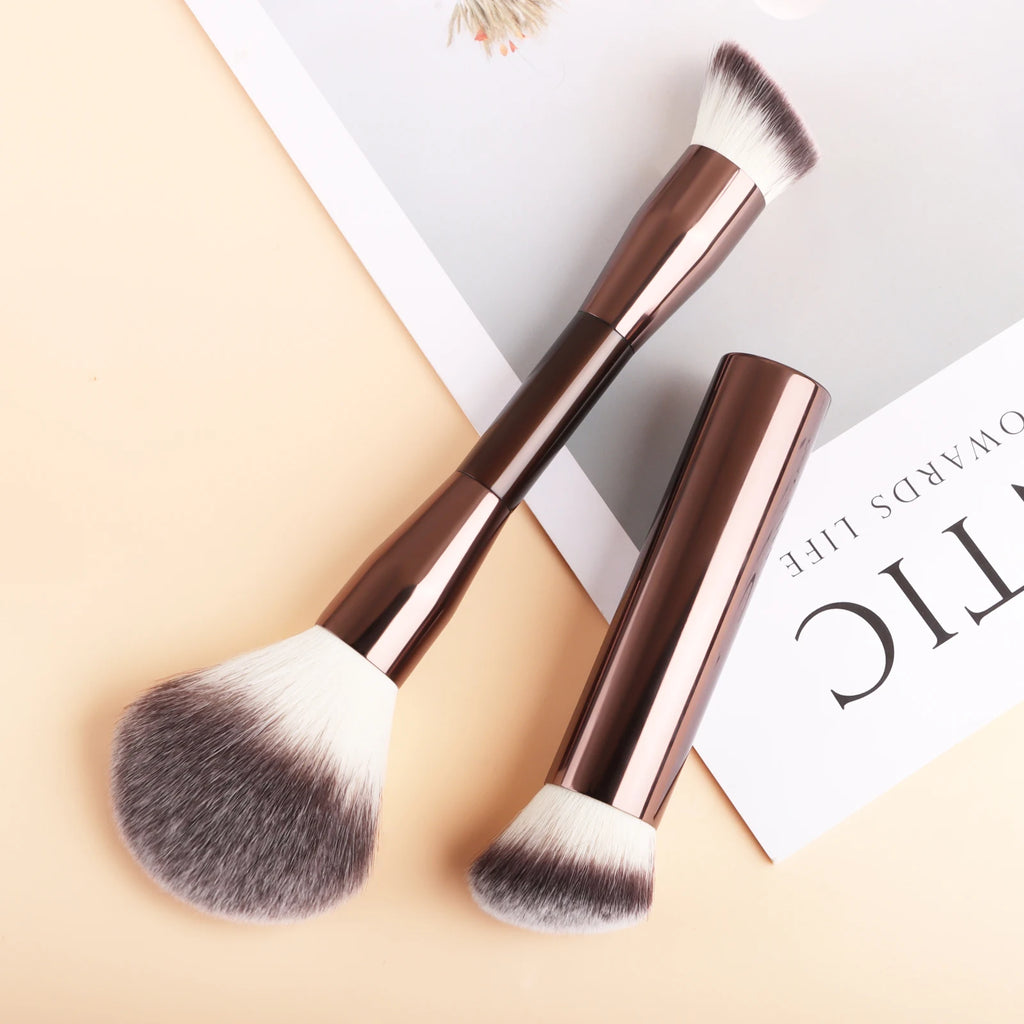 Ronshadow 2-Pc Makeup Brush Set | Powder Blush & Foundation Makeup Brush Set QXL