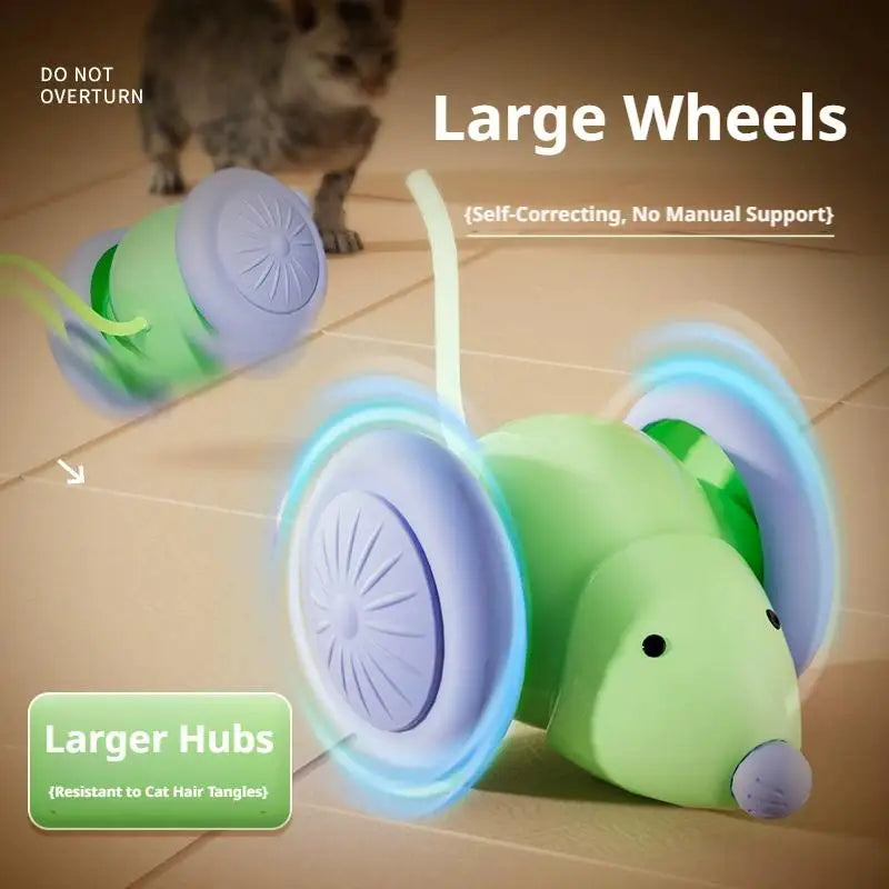 USB Rechargeable Automatic Moving Mouse Cat Toy with Lights Interactive Cat Toy QXL