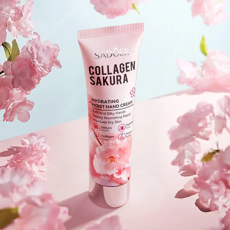 SADOER Sakura Collagen Hand Cream Moisturizing & Brightening 60g Hand Cream QXL