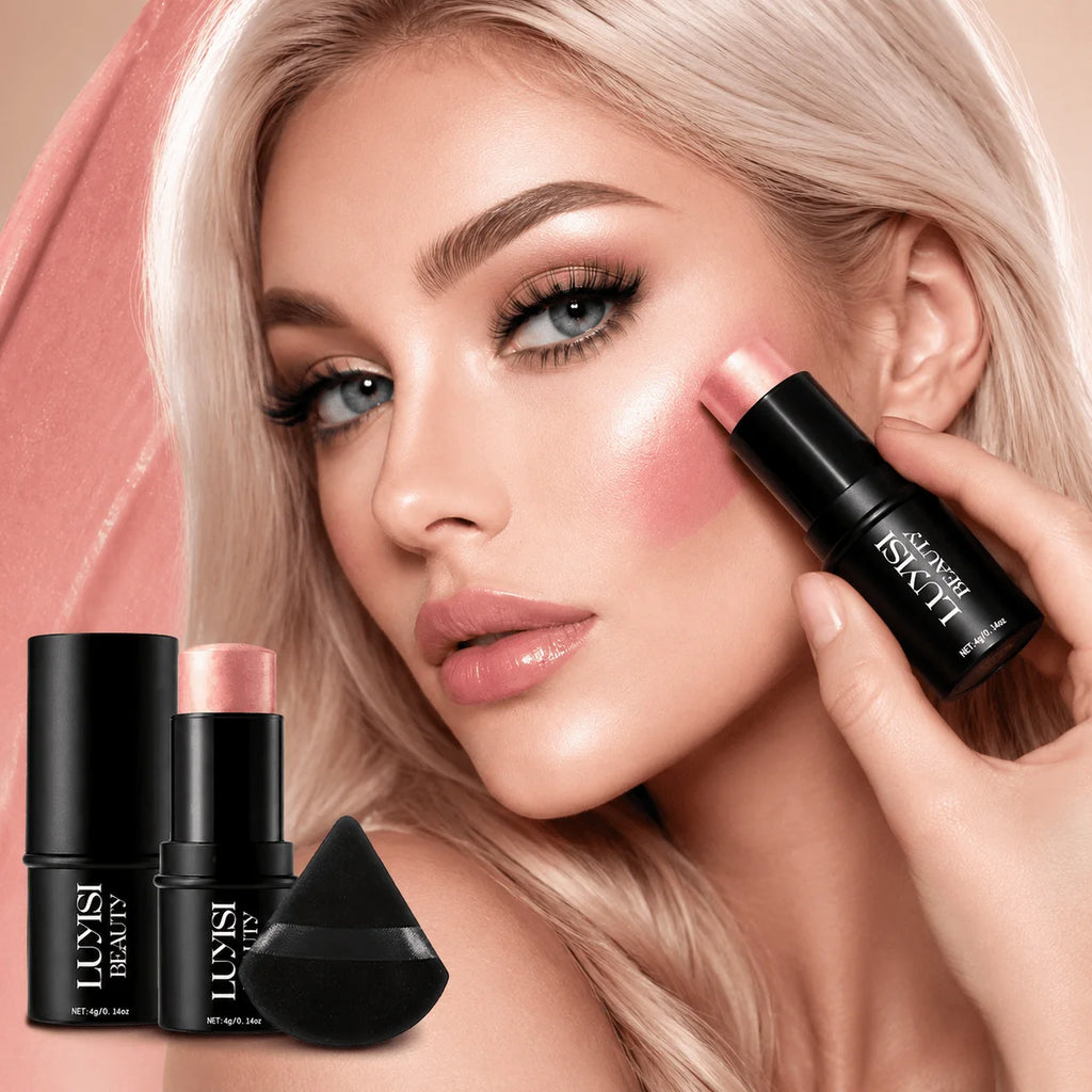 Creamy Waterproof Blush Stick | Natural Radiant Glow | 4g Cream Blush Stick QXL