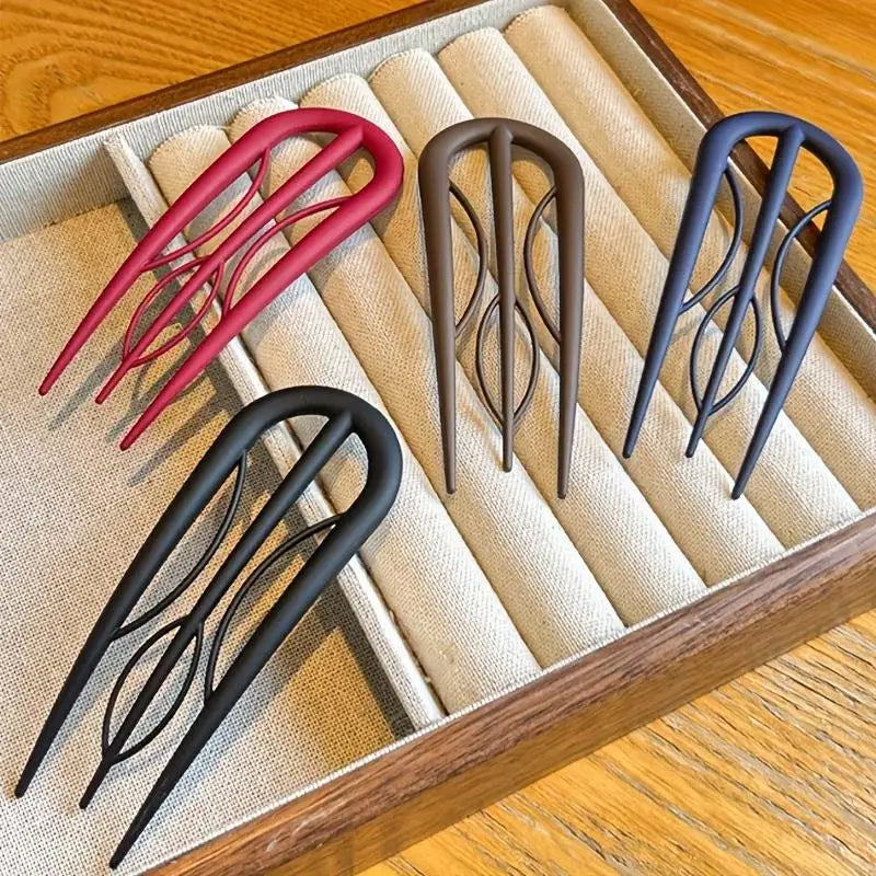 4-Pack Frosted U-Shape Hairpin Set | Elegant Hair Clips Hair Clip Set QXL