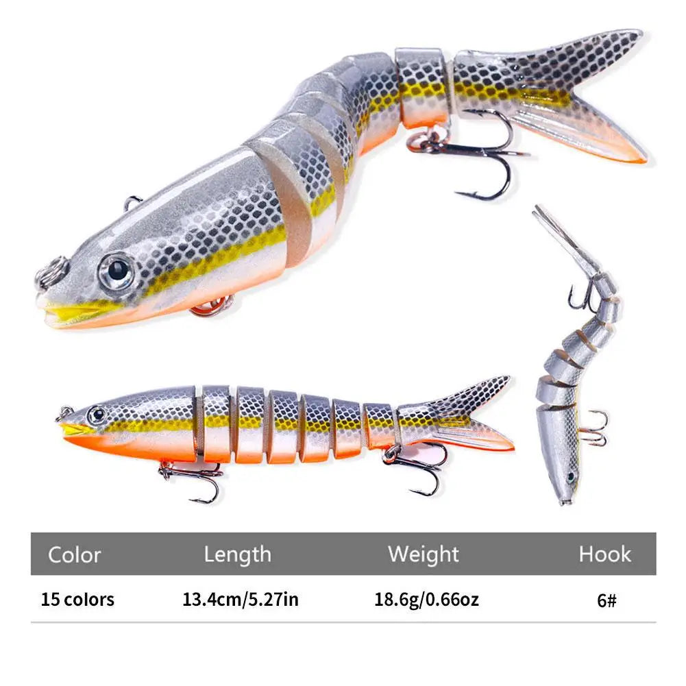 Jointed Swimbait Lure 13.4cm | Sinking Crankbait Hard Bait Swimbait Fishing Lure QXL