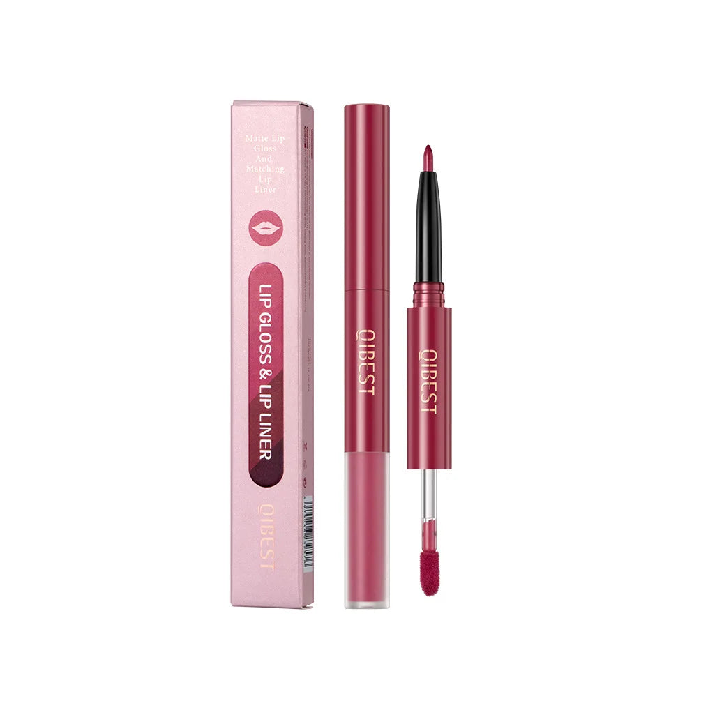 2-in-1 Lip Liner & Gloss Pencil | Long-Lasting Matte Finish Lip Liner Pencil QXL