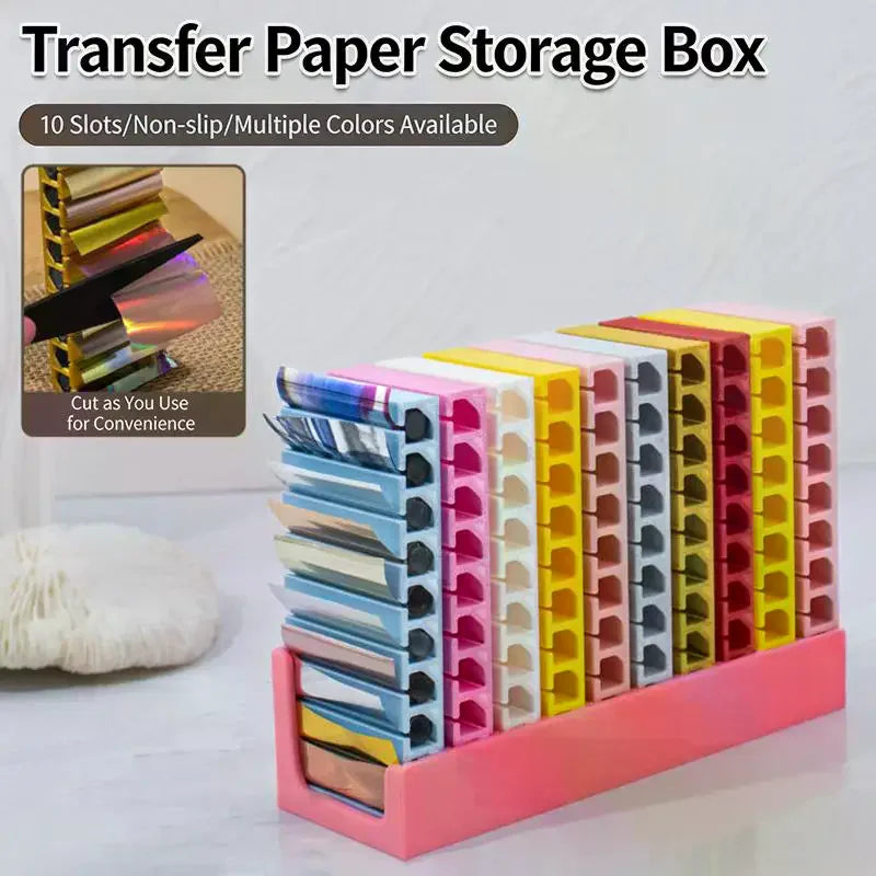 10-Grid Nail Transfer Paper & Foil Organizer Storage Box Nail Art Organizer QXL