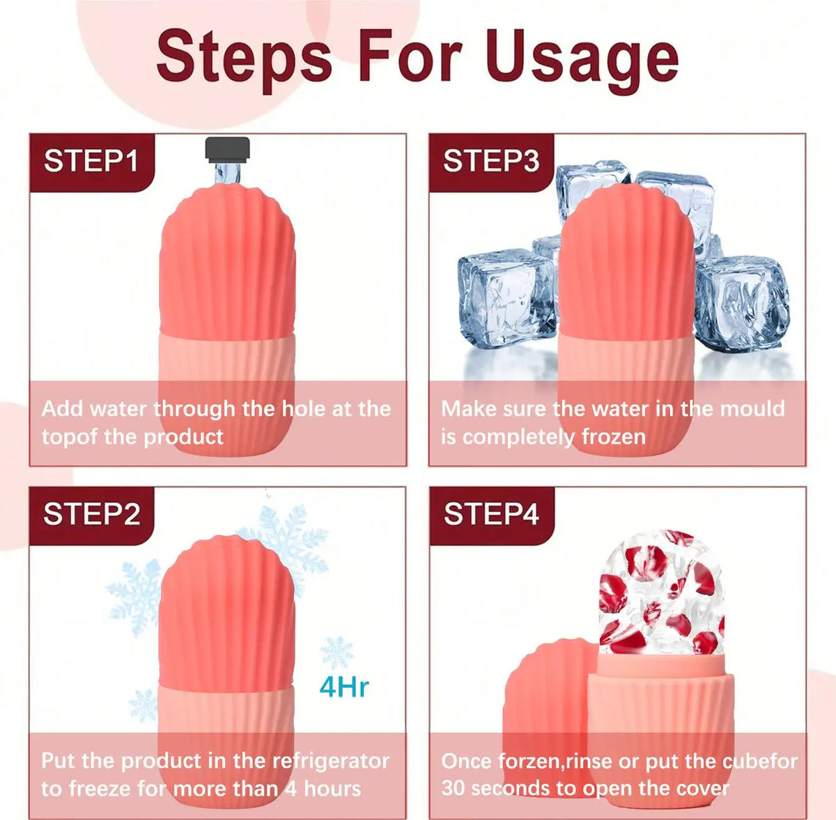 3-Piece Facial Massage Set – Silicone Brush, Cupping & Ice Roller Facial Massage Set QXL