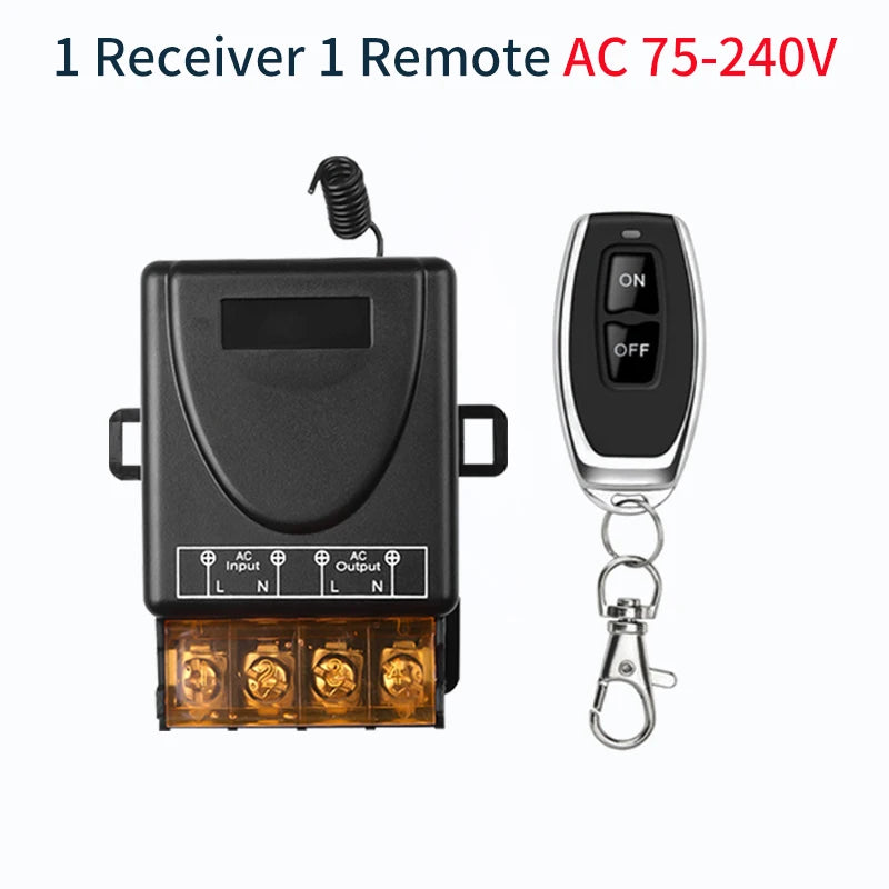RF 433MHz Wireless Remote Control Relay Switch 110V–240V Wireless Relay Switch QXL 1V1 AC75-240V