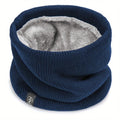 Double-Layer Knit Neck Warmer | Windproof Winter Scarf Unisex Winter Neck Warmer QXL Blue One Size