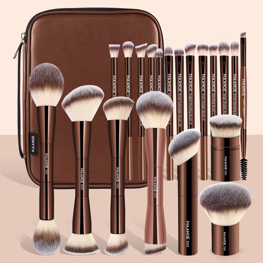 MAANGE Pro 20-Pc Makeup Brush Kit with Storage Bag Makeup Brush Set QXL