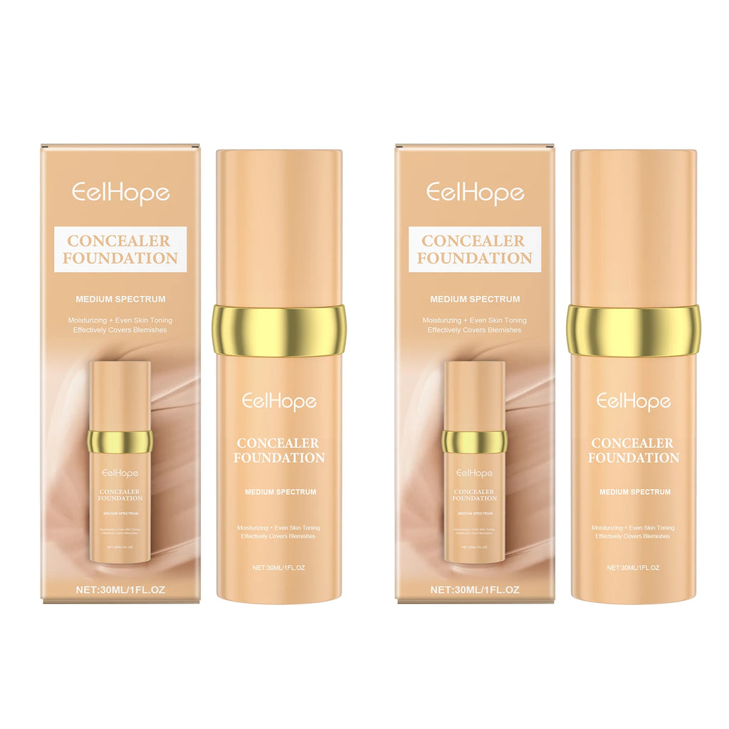 Eelhope Color-Changing Foundation & Concealer | Hydrating 30ml Color-Changing Foundation QXL 2pcs X 30ml