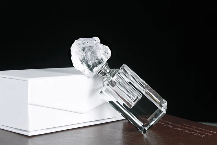 3ml K9 Crystal Perfume Bottle with Natural Quartz Topper Crystal Perfume Bottle QXL