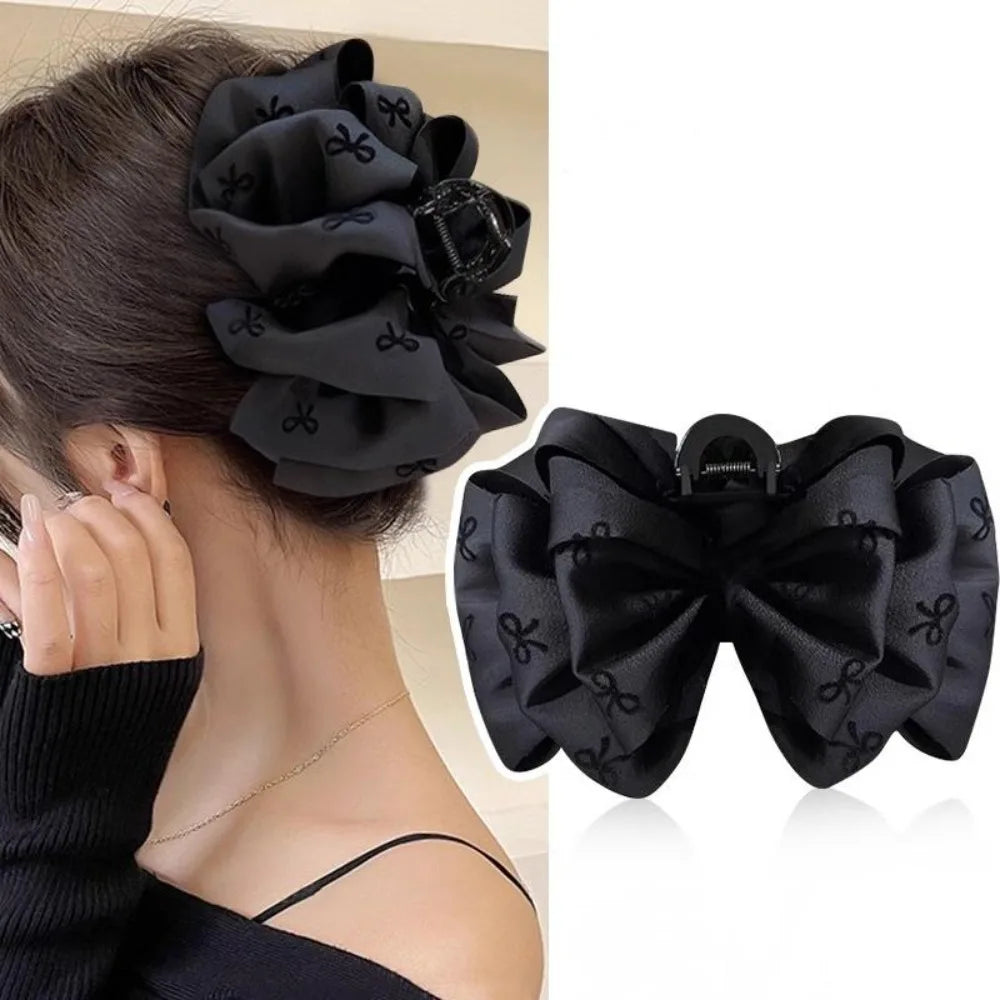 Elegant Bow Hair Claw Clip | Large Satin Bowknot Barrette Bow Hair Claw Clip QXL