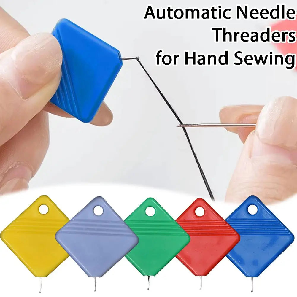 5-Pack Automatic Needle Threaders for Hand Sewing | All Sizes Needle Threader Set QXL