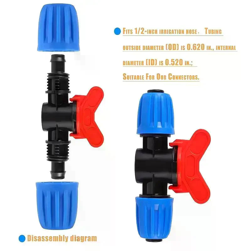 1/2-Inch 16mm Drip Irrigation Switch Valve | Reusable Stop Valve Drip Irrigation Valve QXL