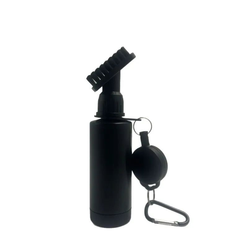 Retractable Golf Club Cleaning Brush | Water Spray & Hook Golf Club Brush QXL black
