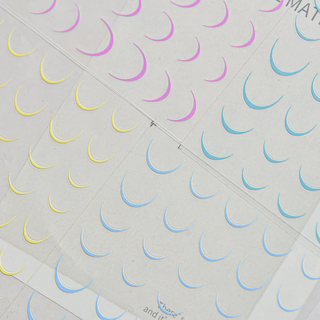 5D French Arc Nail Stickers | Crescent Moon Self-Adhesive Decals Nail Art Stickers QXL