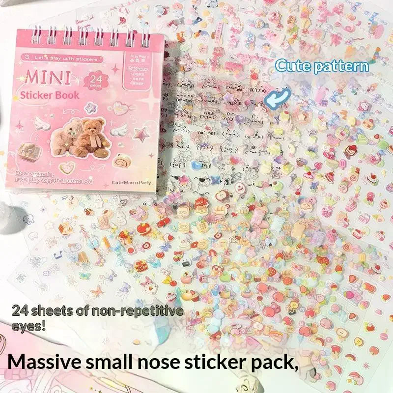 Kawaii Craft Sticker Book 24pcs | DIY Scrapbooking & Planner Craft Sticker Book QXL