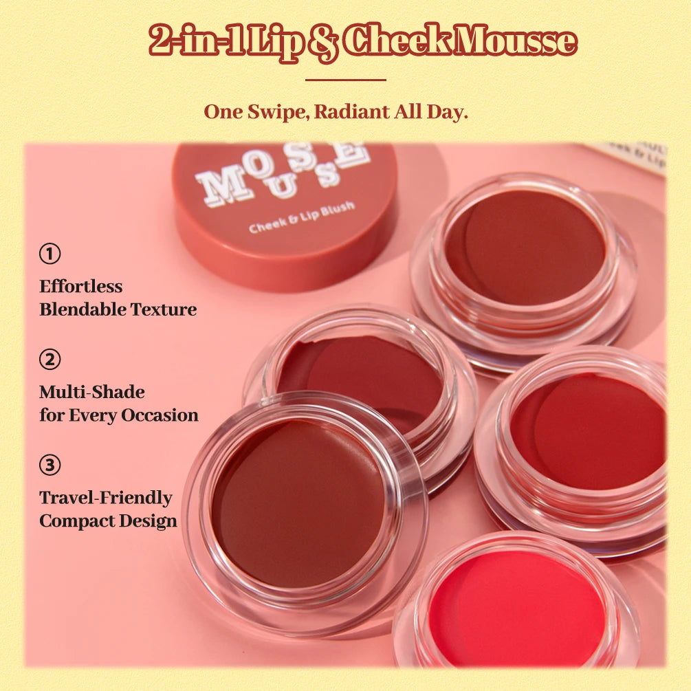 QIBEST 3-in-1 Blush Stick | Lip, Cheek & Eyeshadow Balm Multi-Use Blush Balm QXL