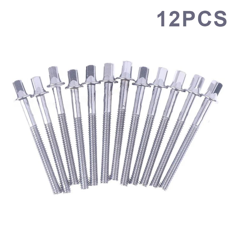 12-Pack Drum Tension Rods 5/6mm Lug Bolts with Washers Drum Replacement Parts QXL