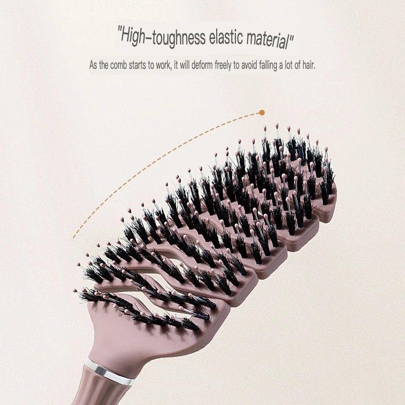 Boar Bristle Tower Comb – Fluffy Volume & Smooth Hair Styling Boar Bristle Comb QXL