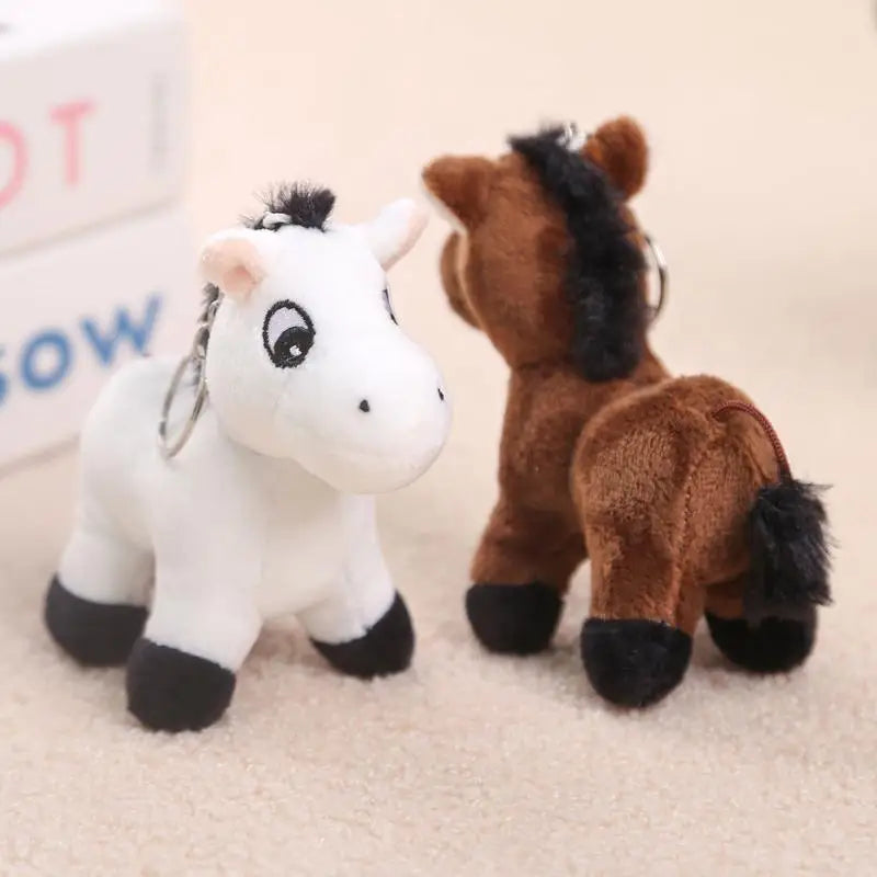 Plush Cartoon Pony Keychain | Stuffed Horse Backpack Charm Plush Keychain Charm QXL